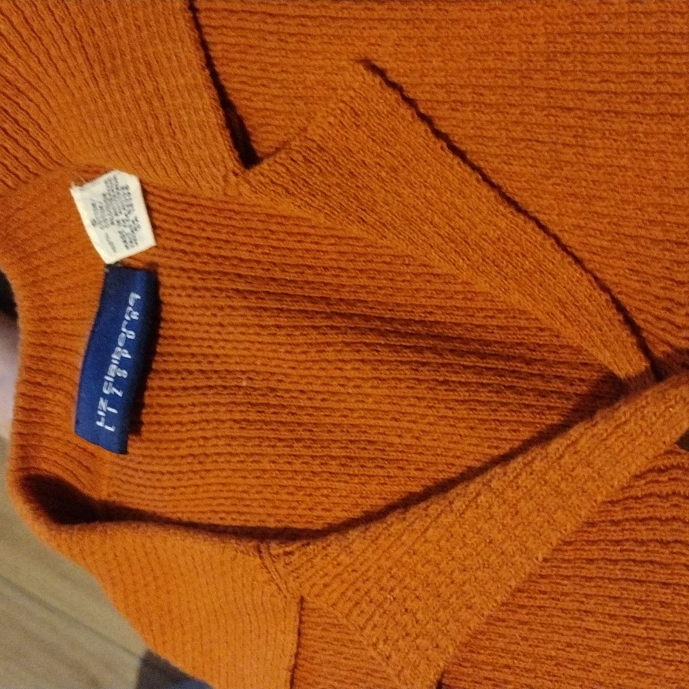 Liz Claiborne LizSport Rust Button front sweater